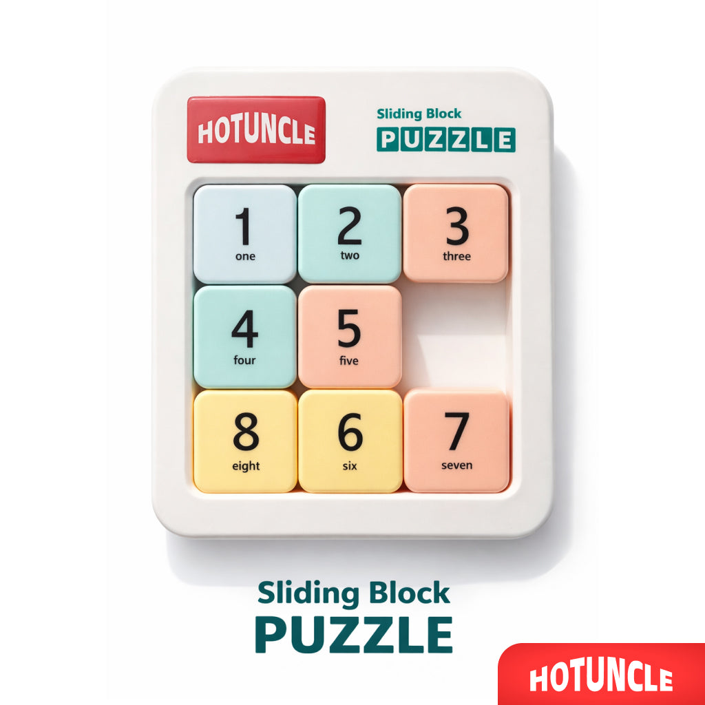 HOTUNCLE Sliding Number Puzzle – Brain Teaser for Adults & Kids, Stress Relief & Focus Training Game