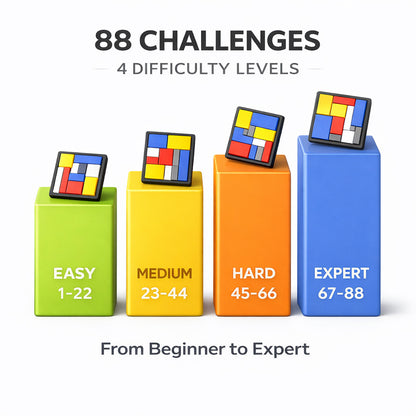 88 Challenges IQ Puzzle Game – Brain Teaser Block Puzzle for Kids & Adults, Montessori Logic Toy