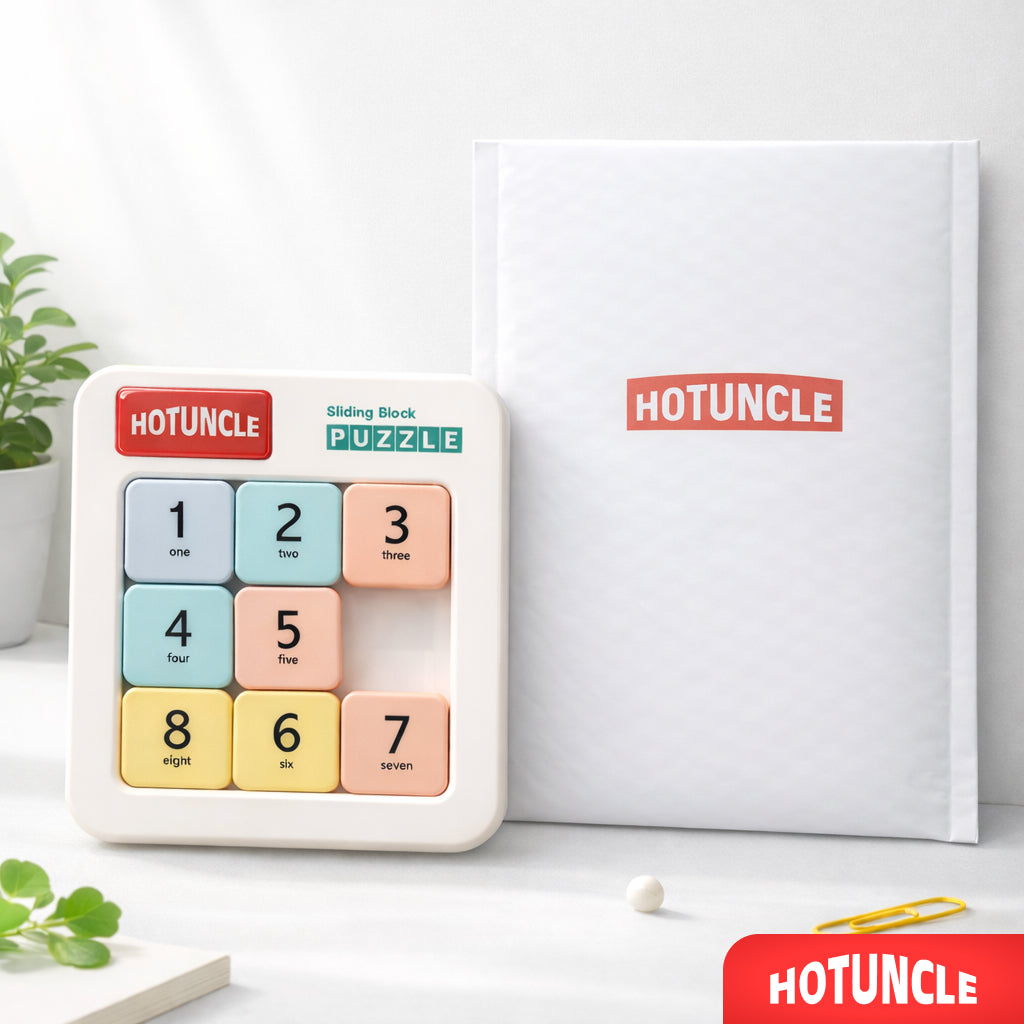 HOTUNCLE Sliding Number Puzzle – Brain Teaser for Adults & Kids, Stress Relief & Focus Training Game