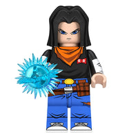 Dragon Ball Android 17 brick minifigure on white background