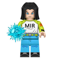 Dragon Ball Android 17 brick minifigure on white background