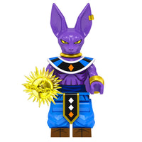 Dragon Ball Beerus brick minifigure on white background