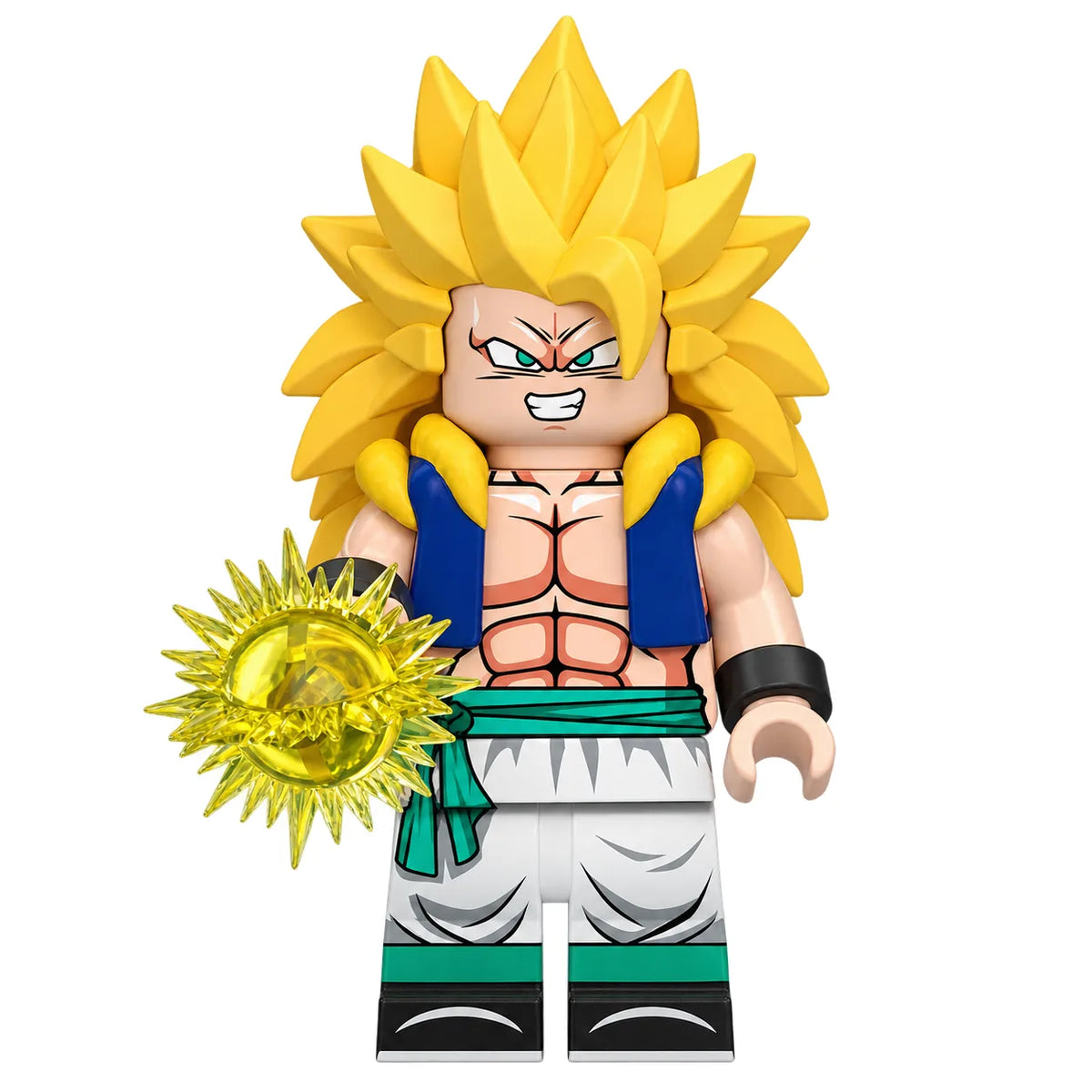Dragon Ball Gotenks brick minifigure on white background