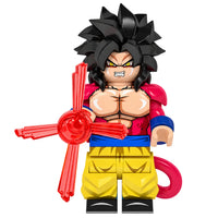 Dragon Ball Super Saiyan 4 Goku brick minifigure on white background