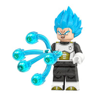 Dragon Ball Super Saiyan Blue Vegeta brick minifigure on white background