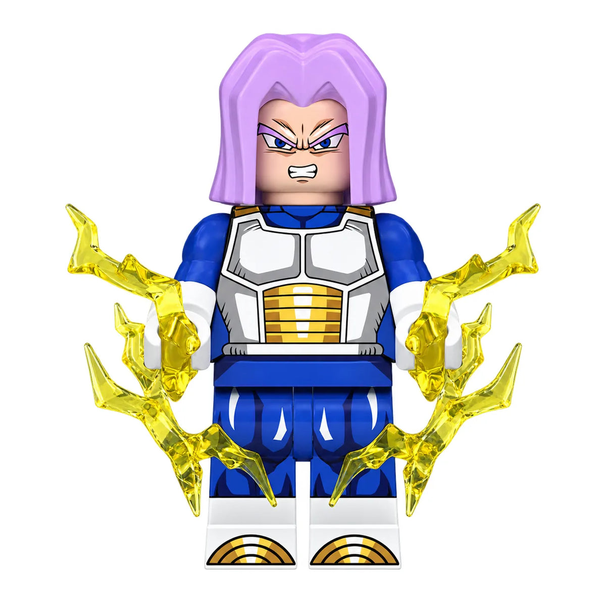 Dragon Ball Trunks brick minifigure on white background