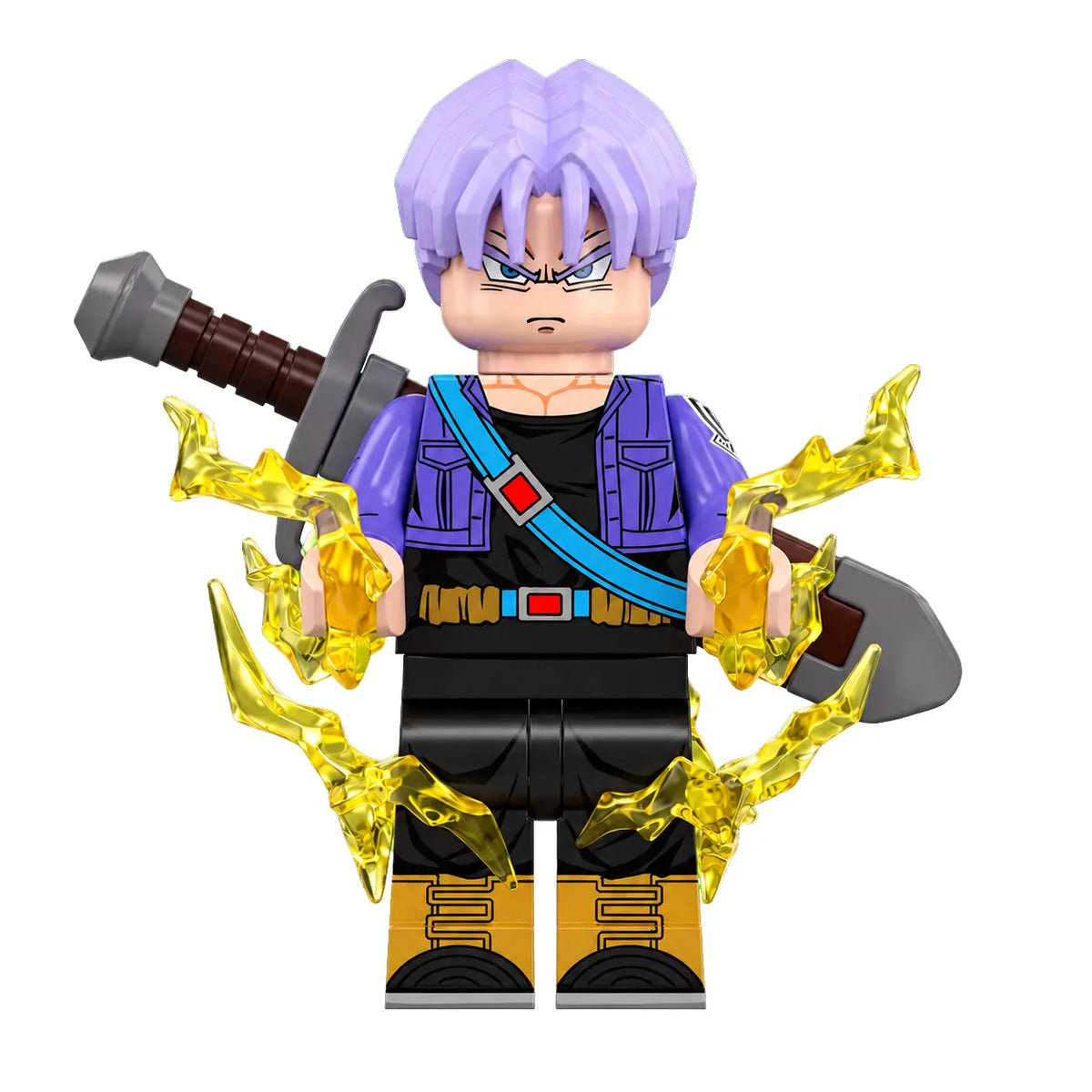 Dragon Ball Trunks brick minifigure on white background