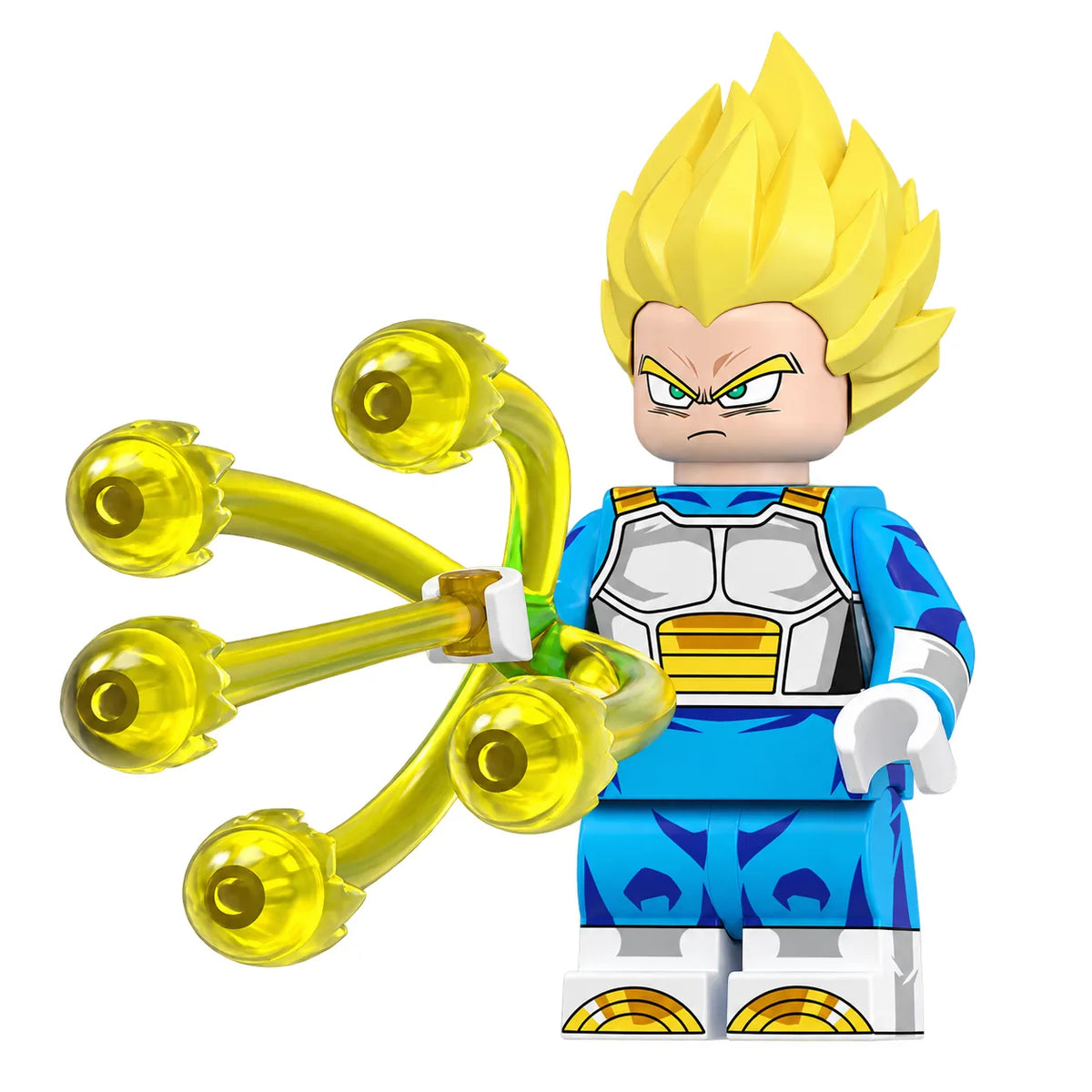 Dragon Ball Vegeta brick minifigure on white background