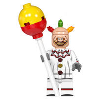 Festival Twisty the Clown brick minifigure on white background