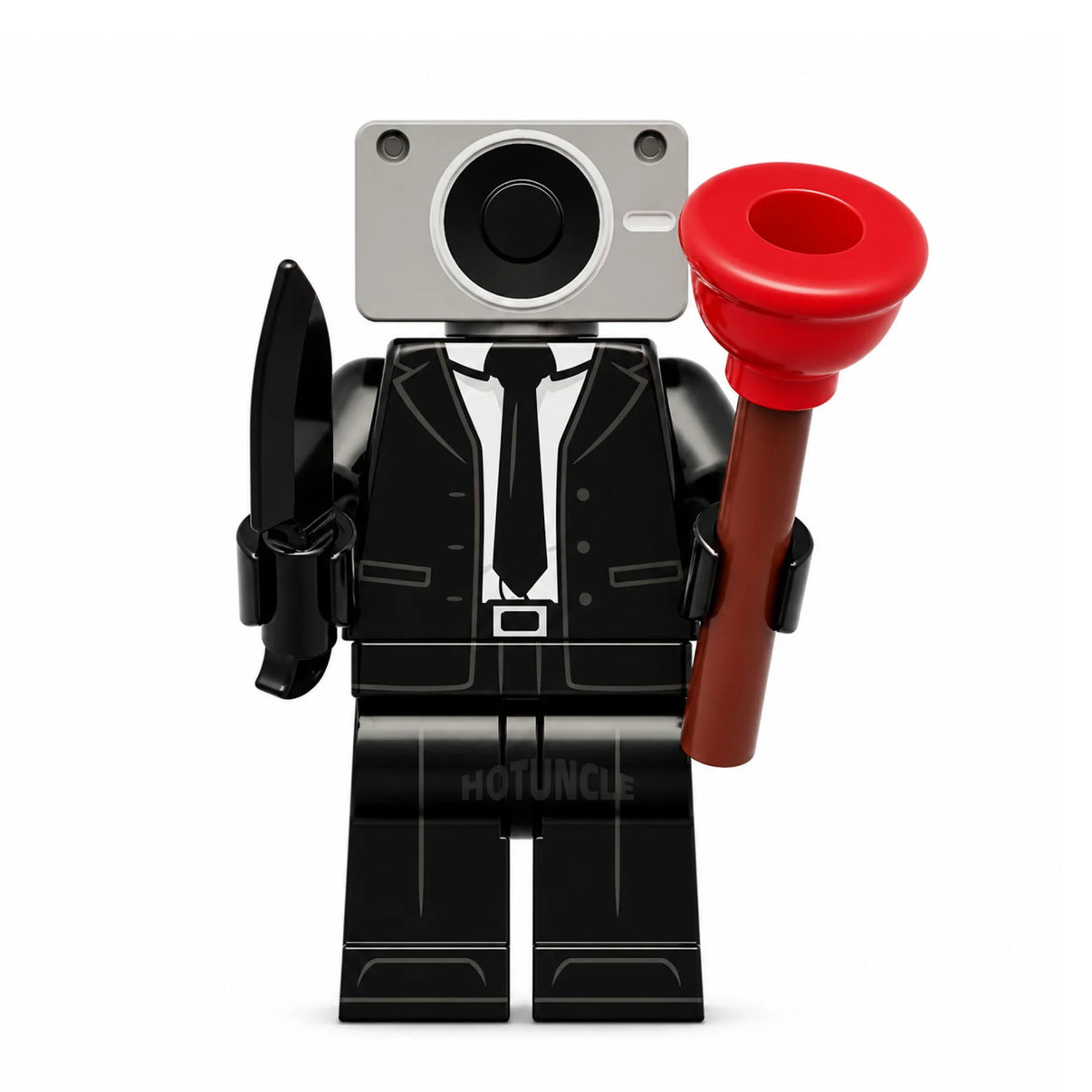 Black Suit Speakerman Skibidi Toilet compatible brick minifigure