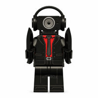Dark Speakerman Skibidi Toilet compatible brick minifigure