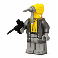 Drillman Skibidi Toilet compatible brick minifigure