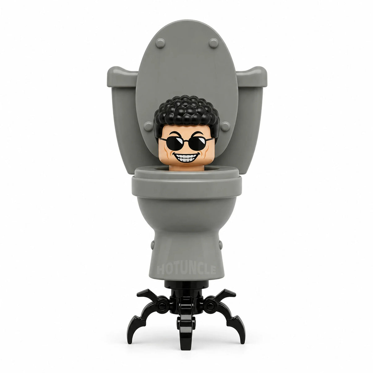 Grey Spider Toilet Man Skibidi Toilet compatible brick minifigure