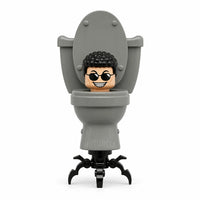 Grey Spider Toilet Man Skibidi Toilet compatible brick minifigure