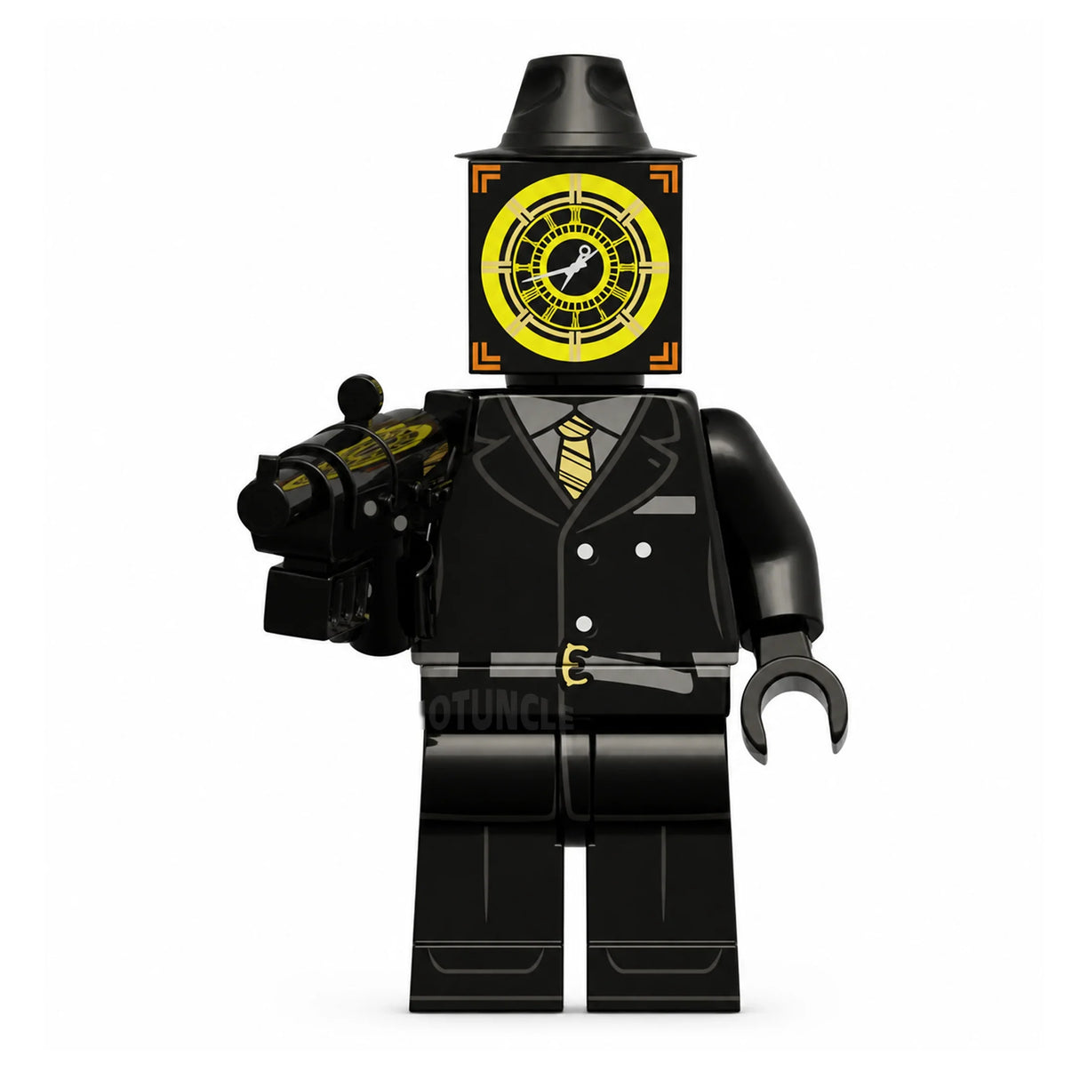 Large Clockman Skibidi Toilet compatible brick minifigure