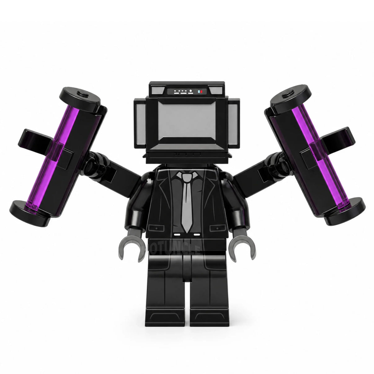 Large TV Man 2.0 Skibidi Toilet compatible brick minifigure