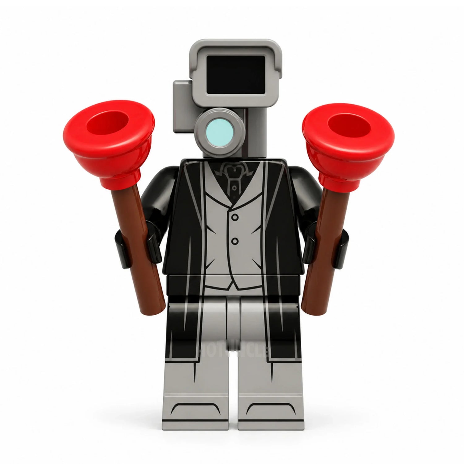 Plungerman Skibidi Toilet compatible brick minifigure