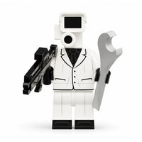 Scientist Cameraman Skibidi Toilet compatible brick minifigure