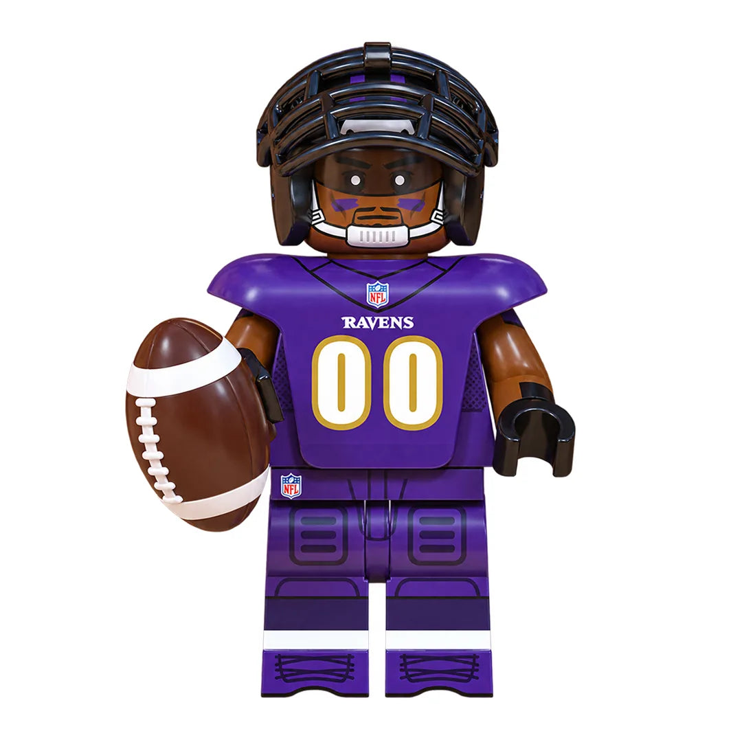 Sports Baltimore Ravens brick minifigure on white background