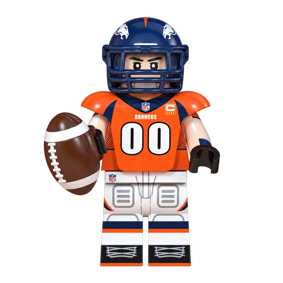 Sports Denver Broncos brick minifigure on white background