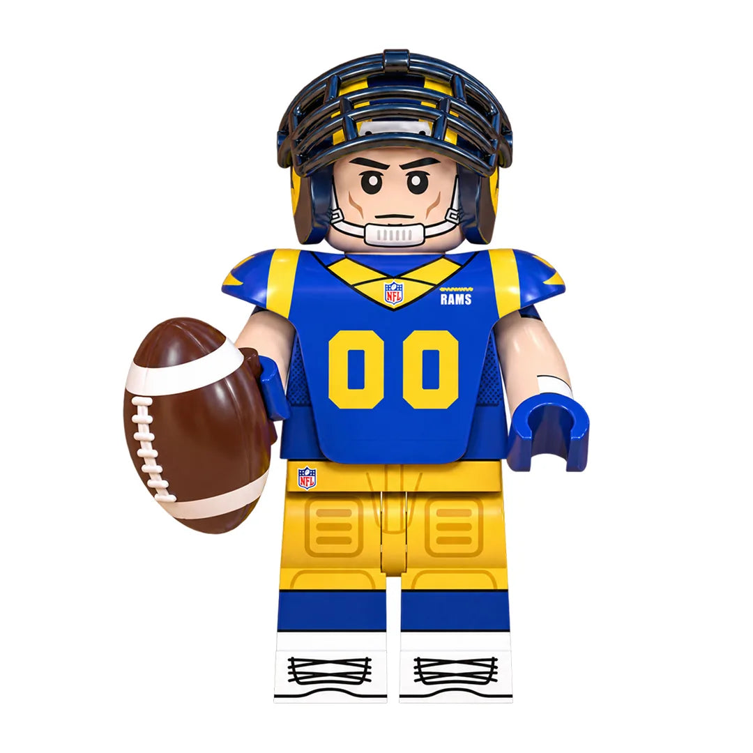 Sports Los Angeles Rams brick minifigure on white background
