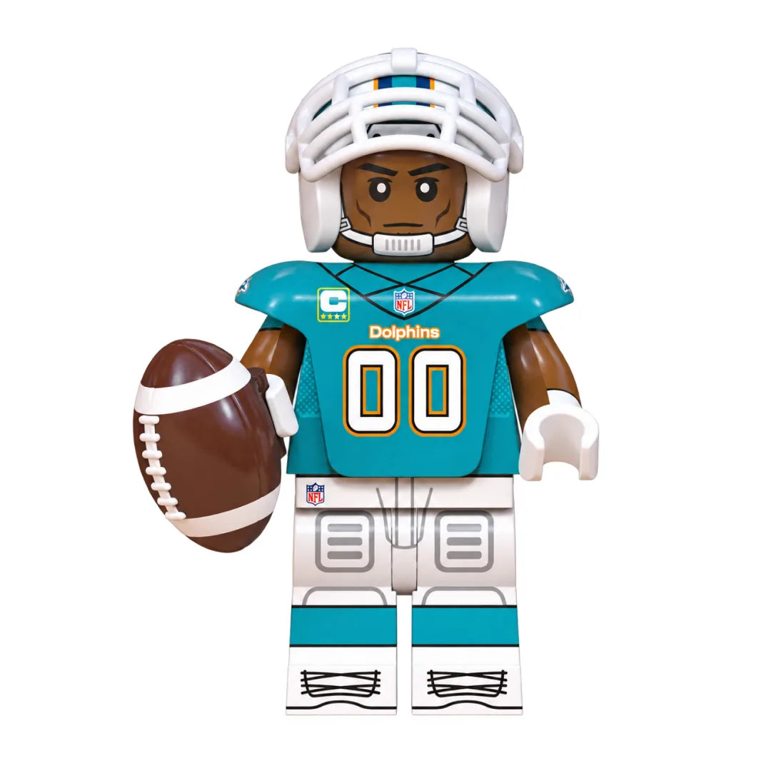 Sports Miami Dolphins brick minifigure on white background