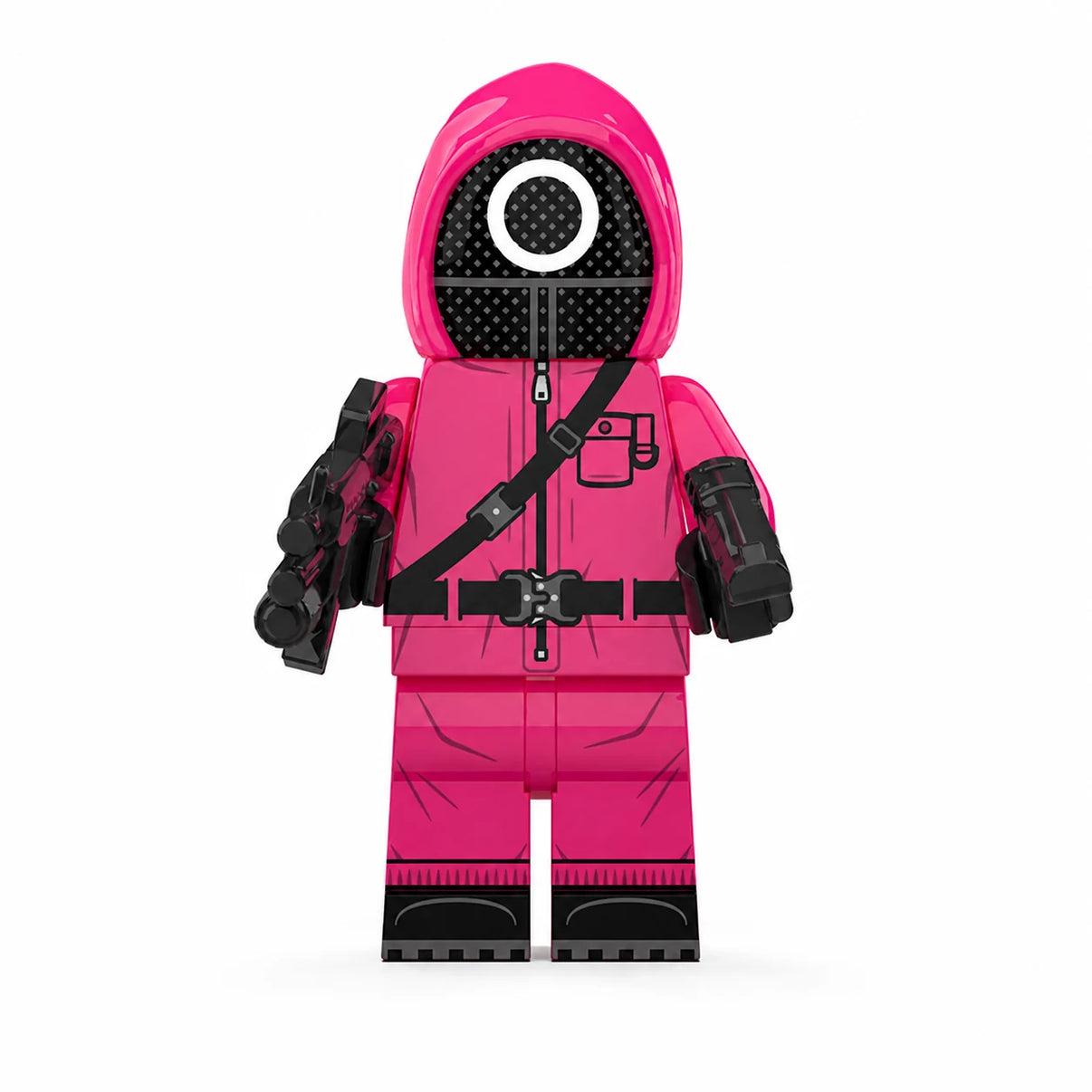 Squid Game Circle Worker brick minifigure on white background