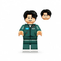 Squid Game Player 333 Lee Myung-gi brick minifigure on white background