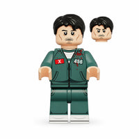 Squid Game Player 456 Seong Gi-hun brick minifigure on white background