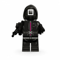 Squid Game Square Manager brick minifigure on white background