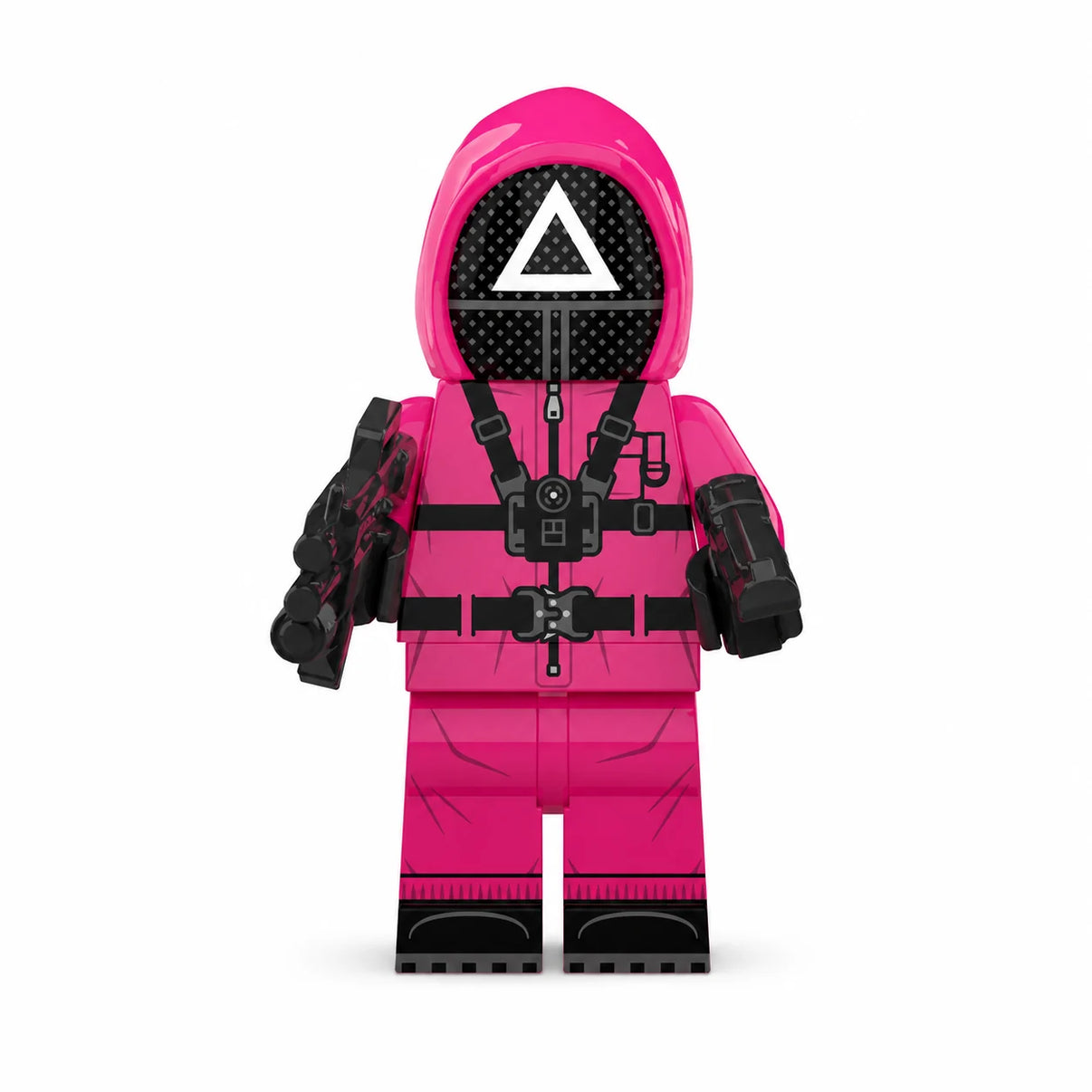 Squid Game Triangle Guard brick minifigure on white background