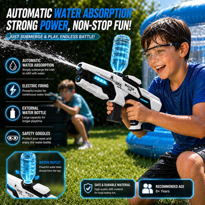Electric Automatic Water Gun with LED Lights – Rechargeable High Power Water Blaster