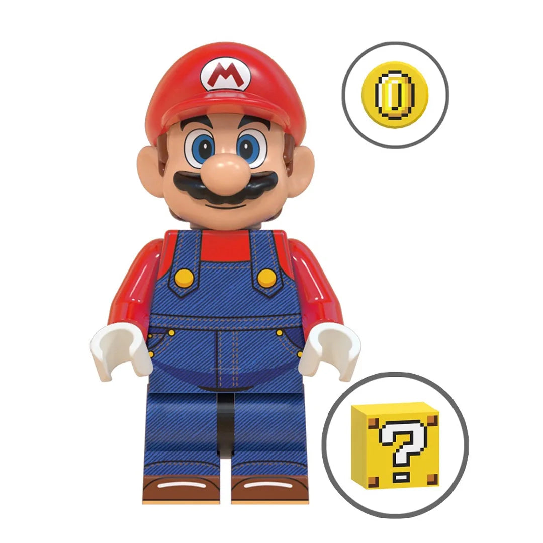 Super Mario Mario brick minifigure on white background