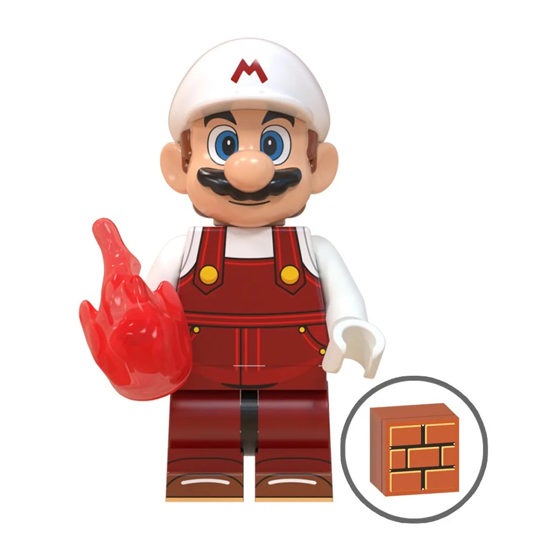 Super Mario Mario brick minifigure on white background