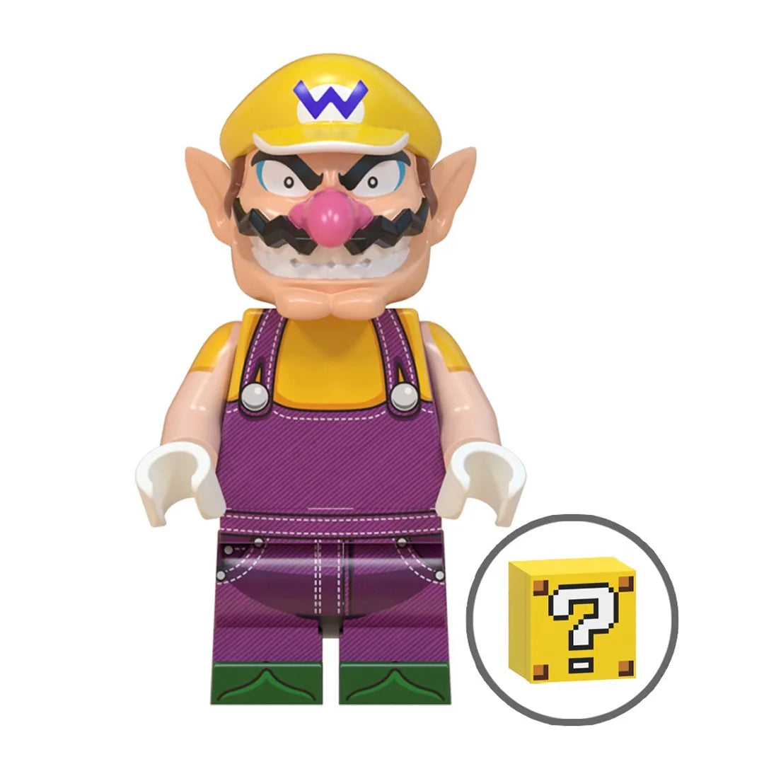 Super Mario Wario brick minifigure on white background