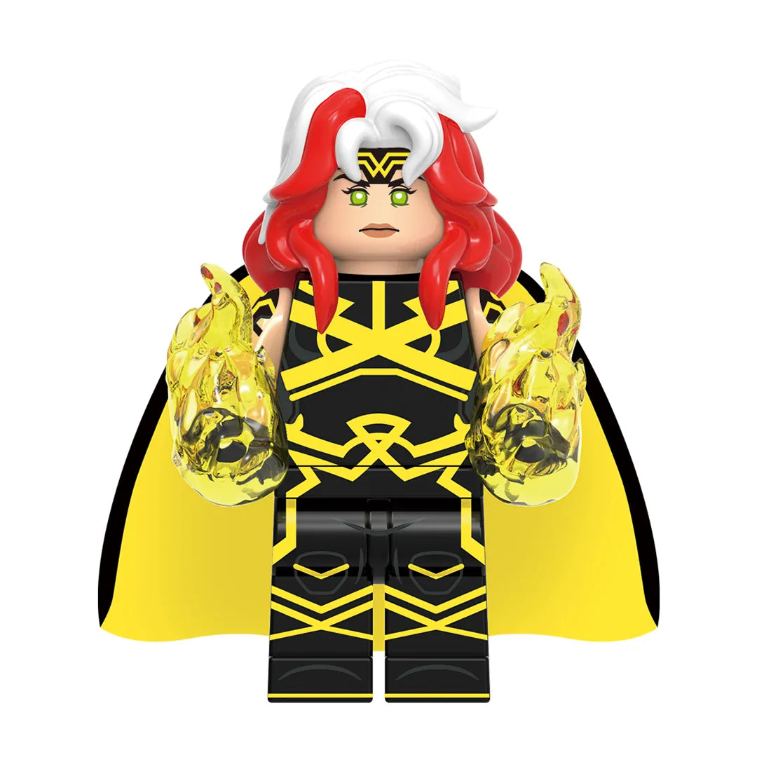 Superhero Celestial Rogue brick minifigure on white background