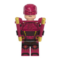 Superhero Daredevil brick minifigure on white background