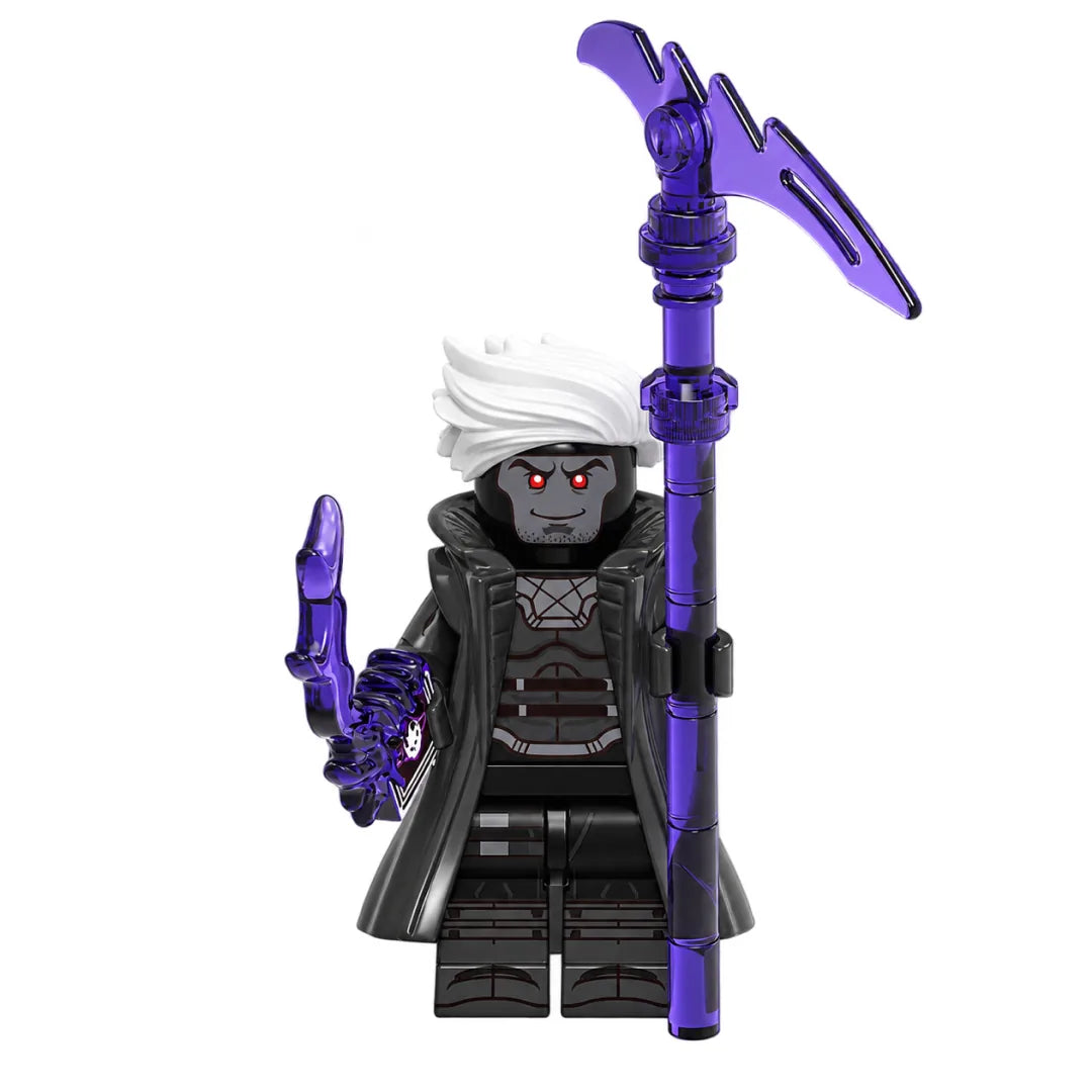 Superhero Gambit brick minifigure on white background