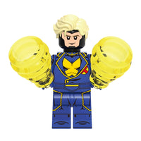 Superhero Havok brick minifigure on white background