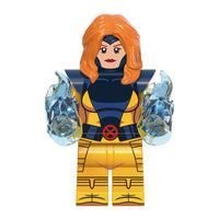 Superhero Jean Grey brick minifigure on white background