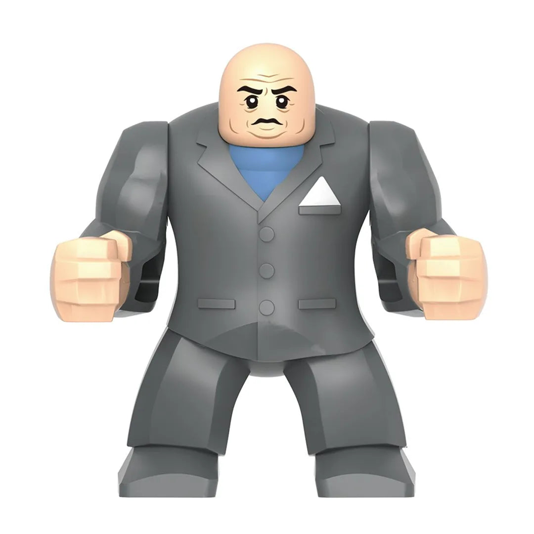 Superhero Kingpin brick minifigure on white background