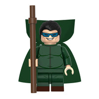 Superhero Mole Man brick minifigure on white background