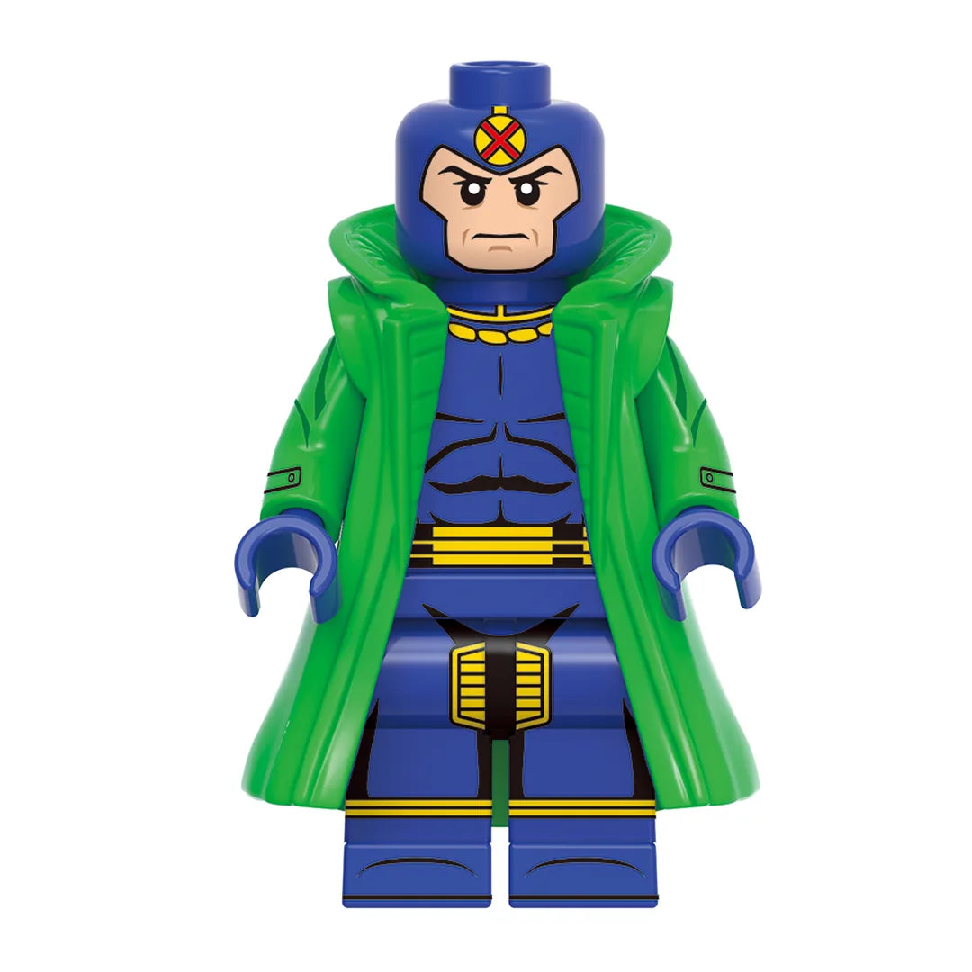 Superhero Multiple Man brick minifigure on white background