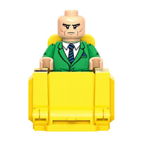 Superhero Professor X brick minifigure on white background