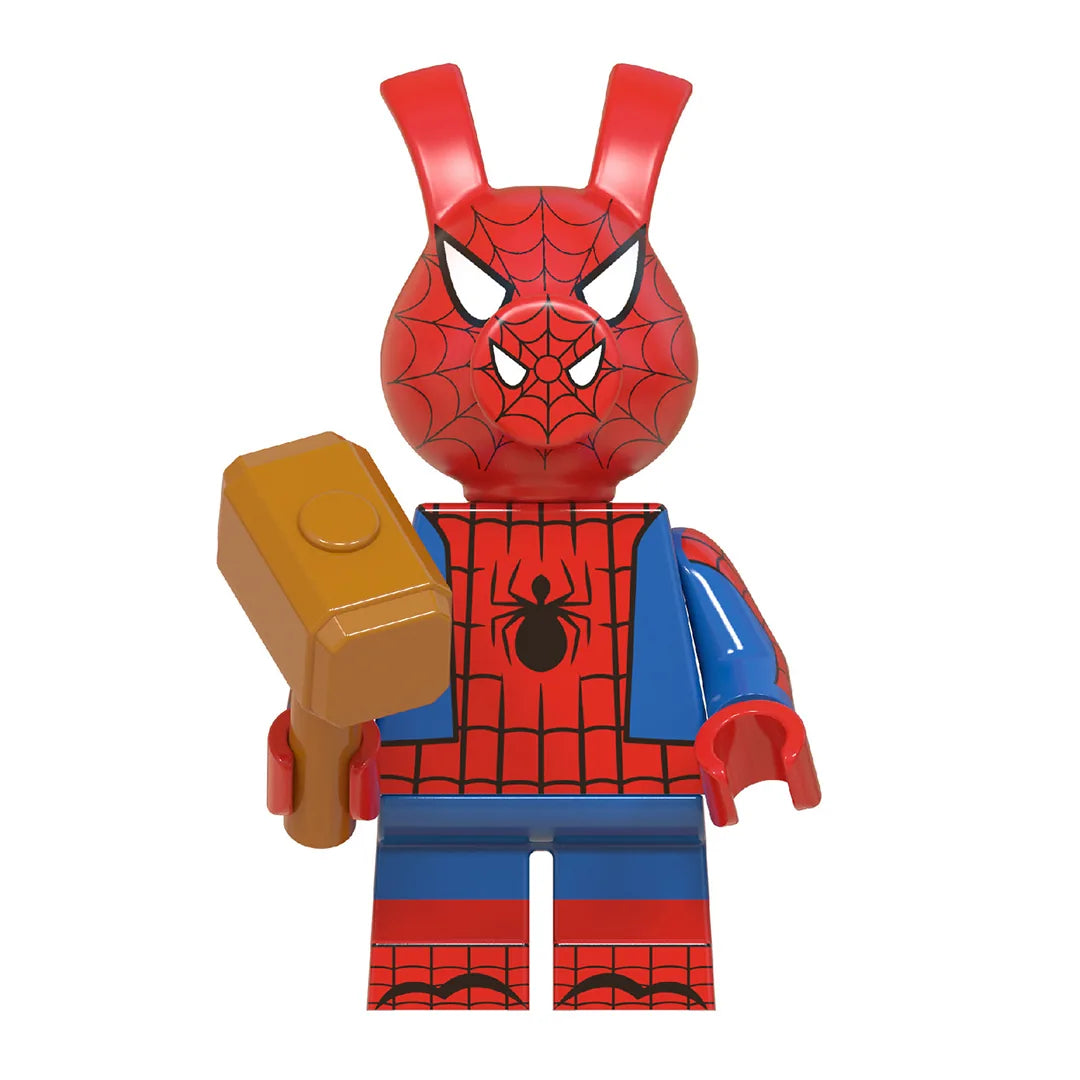 Superhero Spider-Ham brick minifigure on white background