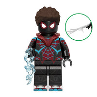 Superhero Spider-Man brick minifigure on white background