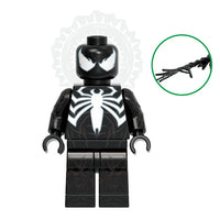 Superhero Spider-Man brick minifigure on white background