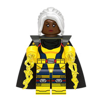 Superhero Storm brick minifigure on white background