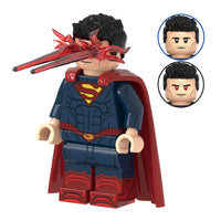 Superhero Superman brick minifigure on white background