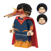 Superhero Superman brick minifigure on white background